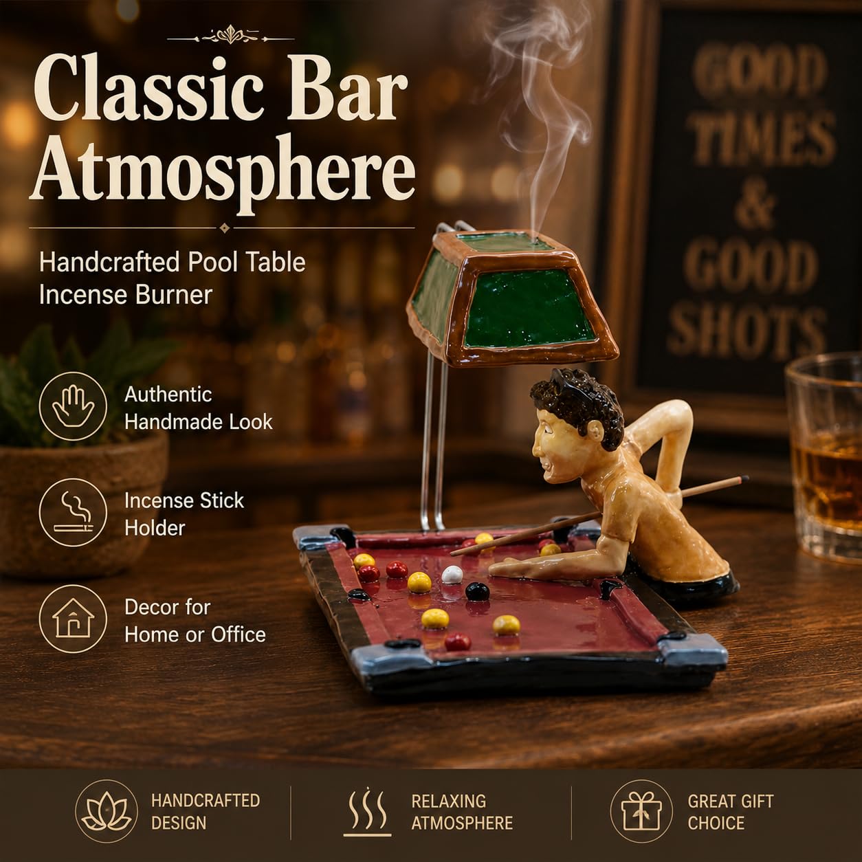 POOL PLAYER INCENSE BURNER